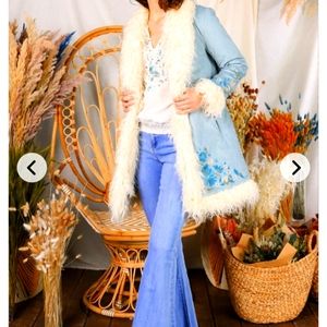 Hippie Shake Penny Lane Boho Embroidered Coat size 10